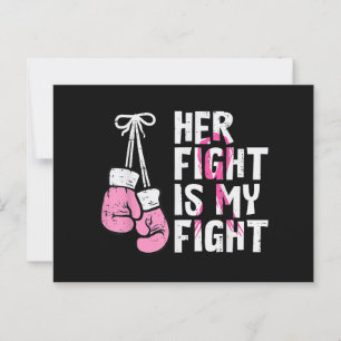 Carte Postale Boxe de cancer du sein Gants Son combat Mon combat