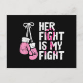 Carte Postale Boxe de cancer du sein Gants Son combat Mon combat (Devant)