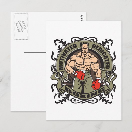 Carte Postale Boxe motivée (Devant / Derrière)
