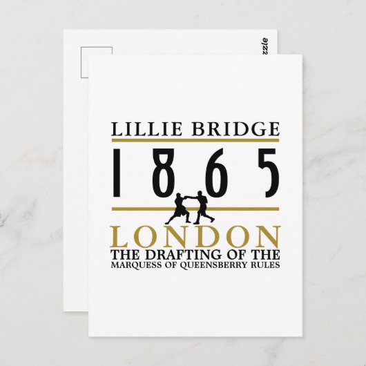 Carte Postale Boxe, Queensberry Rules (Devant / Derrière)