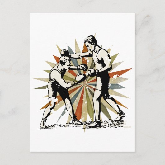 Carte Postale Boxe rétro (Devant)
