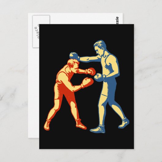 Carte Postale Boxe rétro (Devant / Derrière)