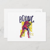 Carte Postale Boxe Sports Grunge (Devant / Derrière)