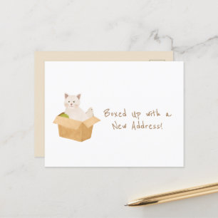 Carte Postale Boxed Up avec une nouvelle adresse!   Cat Home Mov