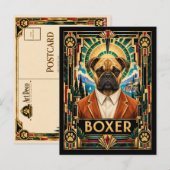 Carte Postale Boxer, Chien Art Déco (Devant / Derrière)