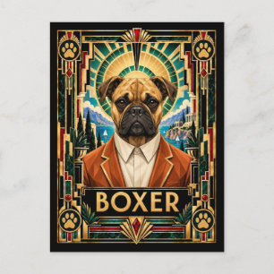 Carte Postale Boxer, Chien Art Déco