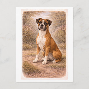 Carte Postale Boxer de style vintage