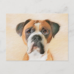 Carte Postale Boxer Dog Peinture Non Décroché Art animal origina