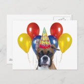 Carte postale Boxer happy anniversaire (Devant / Derrière)