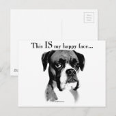 Carte Postale Boxer Happy Face (Devant / Derrière)