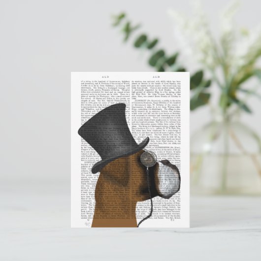 Carte Postale Boxer, Hound Formal et Chapeau (Debout devant)