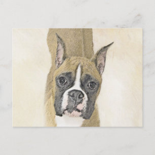 Carte Postale Boxer Peinture - Cute Original Chien Art