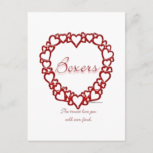 Carte Postale Boxer Véritable Amour (Devant)