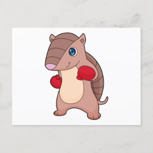 Carte Postale Boxeur de boxe armadillo Gants de boxe