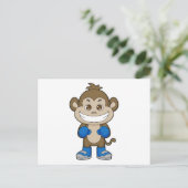 Carte Postale Boxeur de boxe de singe Gants de boxe (Debout devant)