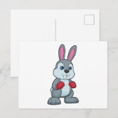 Carte Postale Boxeur de lapin Gants de boxe (Devant / Derrière)
