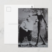 Carte Postale Boxeur victorien gros et maigre en boîte (Devant / Derrière)