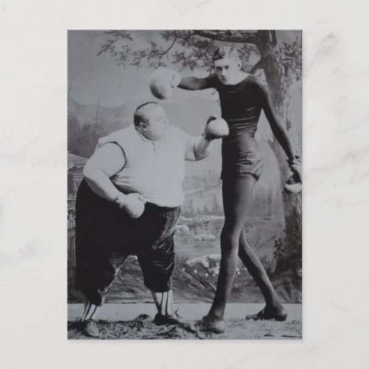 Carte Postale Boxeur victorien gros et maigre en boîte (Devant)