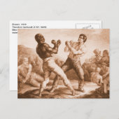 Carte Postale Boxeurs par Gericault Lithographie d'art fin (Devant / Derrière)