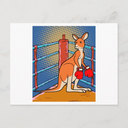 Carte Postale Boxing Glove Boxing Kangaroo Combattre (Devant)
