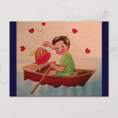 Carte Postale Boy Holding Heart in Boat (Devant)