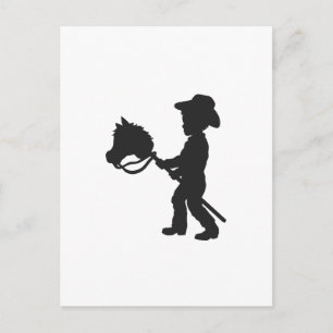 Carte Postale Boy Playing Cowboy - Choisissez la couleur arrière
