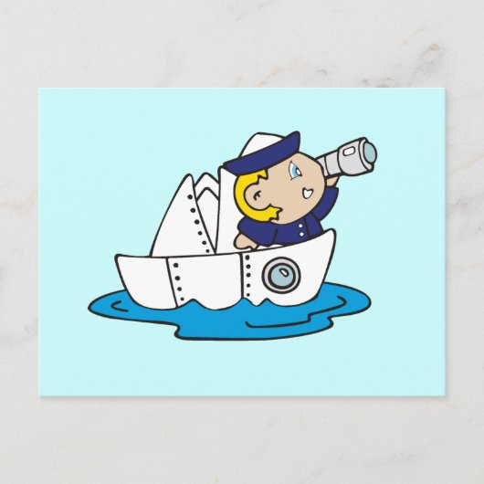 Carte Postale Boy Sailor in Boat Tshirts and Gifts (Devant)