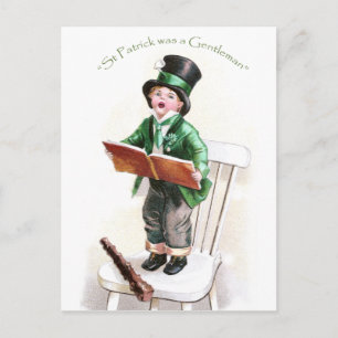 Carte Postale Boy Singing Irish Song