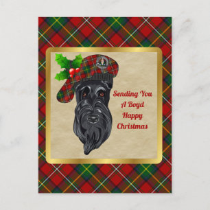 Carte Postale Boyd Clan Badge & Tartan Christmas