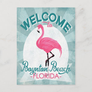 Carte Postale Boynton Beach Floride Flamant Rose Rétro