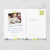 Carte Postale Boys Jouets Pastel Blue Kid Anniversaire Merci (Dos)