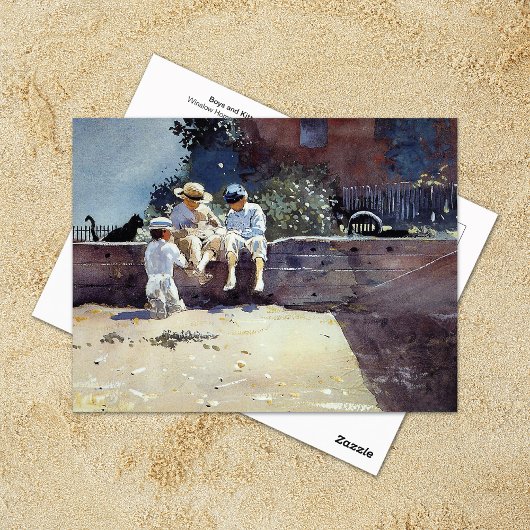 Carte Postale Boys Kitten Winslow Homer