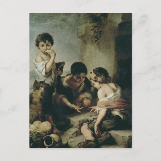 Carte Postale Boys Playing Dice, c.1670-75 (Devant)