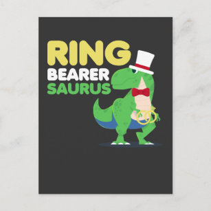 Carte Postale Boys Ring Bearer Dinosaur Rex Mariage Party