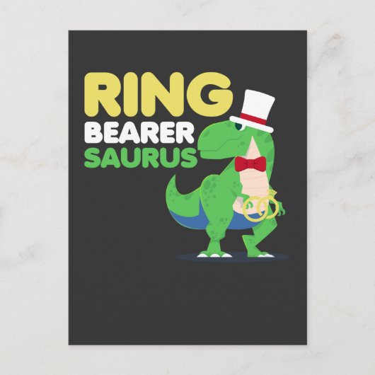 Carte Postale Boys Ring Bearer Dinosaur Rex Mariage Party (Devant)