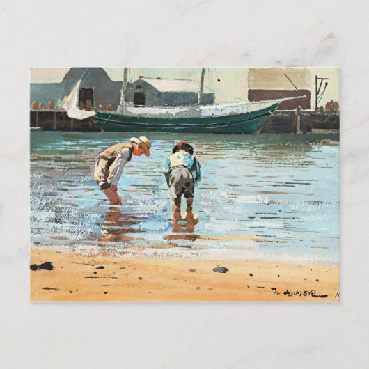 Carte Postale Boys Wading, célèbre oeuvre de Winslow Homer (Devant)