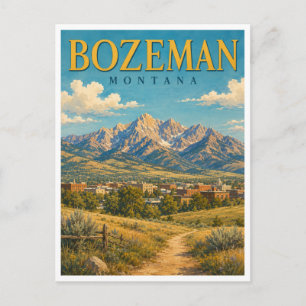 Carte Postale Bozeman Montana Chaîne de Bridger GeoSaga