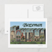 Carte Postale Bozeman, Montana - Scènes de grandes lettres (Devant / Derrière)