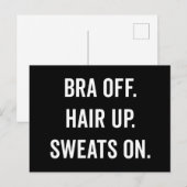 Carte Postale Bra Off, Cheveux Up Drôle Citation (Devant / Derrière)
