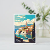 Carte Postale Brac Croatie Illustration de voyage artisanale (Debout devant)