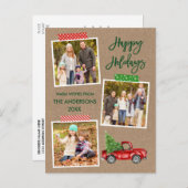 Carte Postale Bracelet Script artisanal Bande Rouge Camion Kraft (Devant / Derrière)