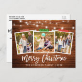 Carte Postale Bracelet Script Artisanat Bande Bois Lumières Noël (Devant / Derrière)