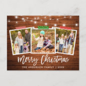 Carte Postale Bracelet Script Artisanat Bande Bois Lumières Noël (Devant)