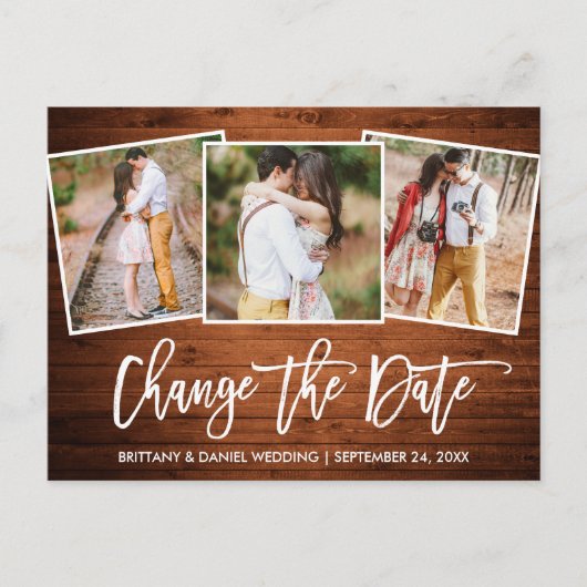 Carte Postale Bracelet Script Bois Changer La Date Nouvelle Date (Devant)