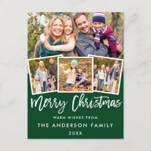 Carte Postale Bracelet Script Joyeux Noël 4 Photo Vert