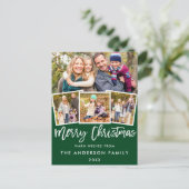 Carte Postale Bracelet Script Joyeux Noël 4 Photo Vert (Debout devant)
