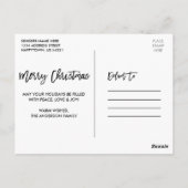 Carte Postale Bracelet Script Joyeux Noël 4 Photo Vert (Dos)