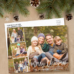 Carte Postale Bracelet Script Joyeux Noël Famille 4 Photo<br><div class="desc">Brochure moderne Script Joyeux Noël Famille 4 Photo Carte postale</div>