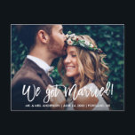 Carte Postale Bracelet Script Moderne Nous Nous Sommes Mariés Co<br><div class="desc">Brosse moderne Script Nous Avons Marié Elopement Faire-part Couple Photo Carte Postale</div>