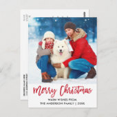 Carte Postale Bracelet Script Rouge Joyeux Noël étoile Photo (Devant / Derrière)